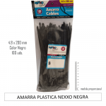 AMARRA PLASTICA NEGRA 200X4.8 100UNIDADES NEXXO