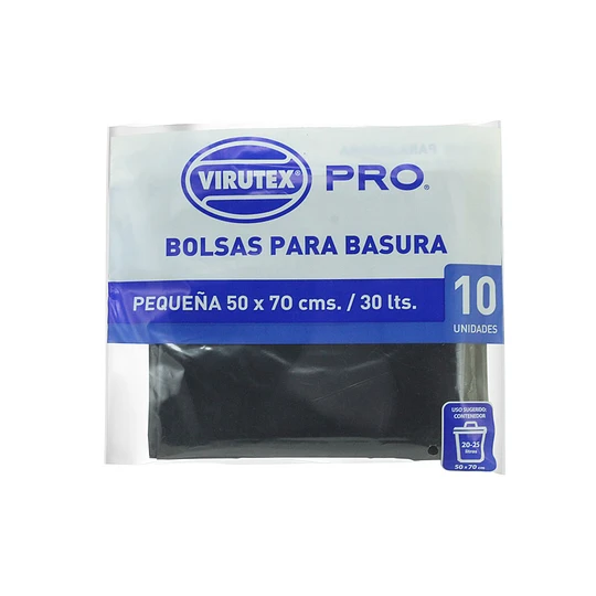 BOLSA BASURA 50x70 PLANA VIRUTEX 10 UNID BOLSA BASURA 50x70 PLANA VIRUTEX 10 UNID - Imagen 1
