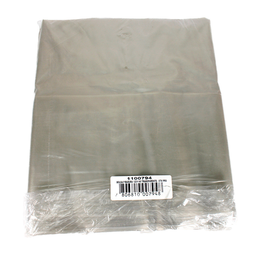 BOLSA BASURA TRANSP 120X140 VIRUTEX 10U PRO BOLSA BASURA TRANSP 120X140 VIRUTEX 10U PRO - Imagen 1