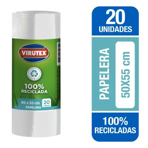 BOLSA DE BASURA BLANCA ROLLO 50X55 CM 20U VTR PRO BOLSA DE BASURA BLANCA ROLLO 50X55 CM 20U VTR PRO - Imagen 1