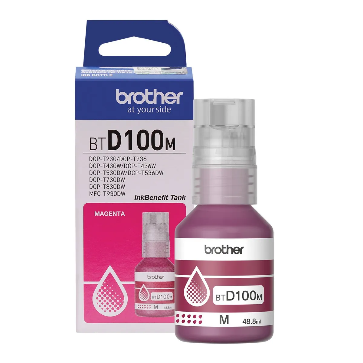 BOTELLA BROTHER BTD100 MAGENTA 1 BOTELLA BROTHER BTD100 MAGENTA - Imagen 1