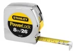 FLEXOMETRO POWERLOCK 8M / 26' STANLEY - Imagen 3