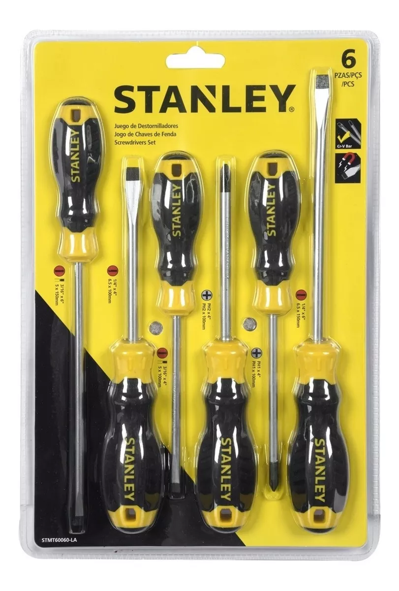 JUEGO DE 6 DESTORNILLADORES BASIC STANLEY JUEGO DE 6 DESTORNILLADORES BASIC STANLEY - Imagen 1