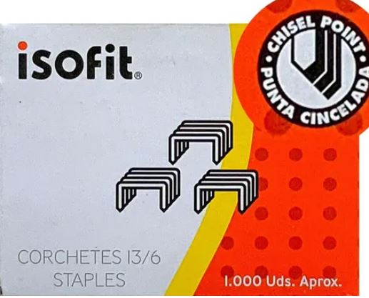 CORCHETE 13.6 CAJA 1000 UN ISOFIT- CORCHETE 13/6 CAJA 1000 UN ISOFIT - Imagen 1