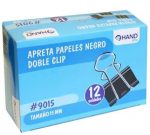 DOBLE CLIP NEGRO 15MM X 12UN HAND