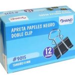 DOBLE CLIP NEGRO 15MM X 12UN HAND