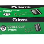 DOBLE CLIP NEGRO 19MM X 12UN TORRE