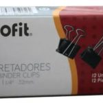 DOBLE CLIP NEGRO 32MM X 12UN ISOFIT
