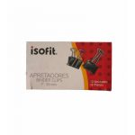 DOBLE CLIP NEGRO 41MM X 12UN ISOFIT