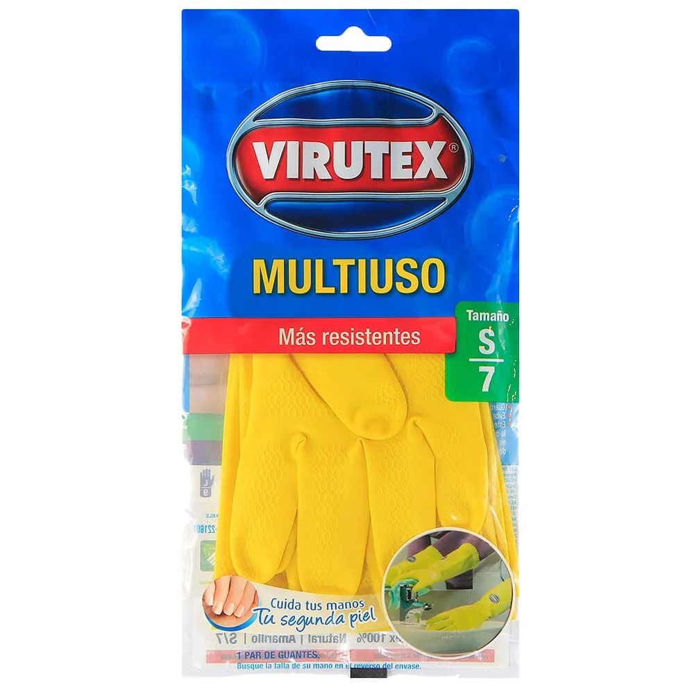 GUANTE LATEX AMARILLO VIRUTEX TALLA S GUANTE LATEX AMARILLO VIRUTEX TALLA S - Imagen 1