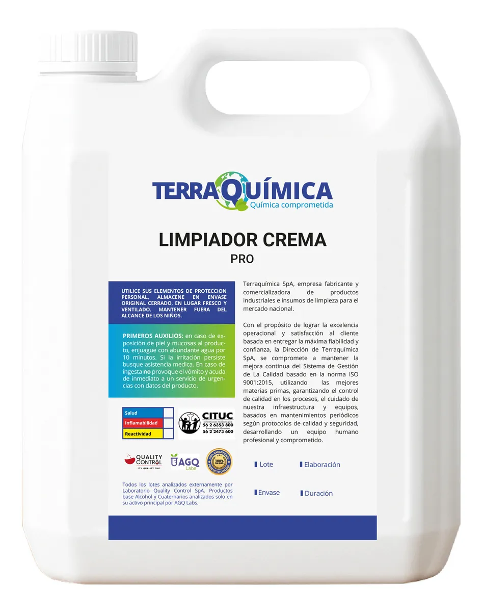 LIMPIADOR TIPO CIF 5 LT TERRAQUIMICA LIMPIADOR TIPO CIF 5 LT TERRAQUIMICA - Imagen 1