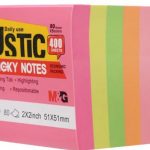 NOTAS ADHESIVAS NEON 51X51MM 400 HJS 5 COLORES M&G