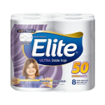 PAPEL HIGIÉNICO ELITE DOBLE HOJA ULTRA 50 M 8 UN.