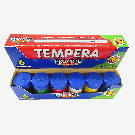 TEMPERA 6 COLORES PROARTE-- TEMPERA 6 COLORES PROARTE - Imagen 1