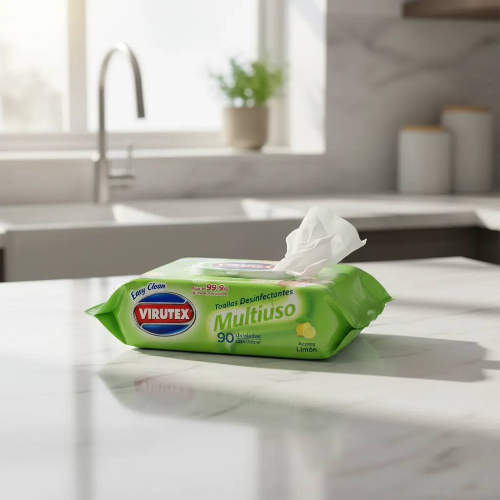 TOALLA DESINFECTANTE LIMON X90 UNID POUCH VIRUTEX3 TOALLA DESINFECTANTE LIMON X90 UNID POUCH VIRUTEX - Imagen 1